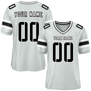 Custom Silver Personalized Classic Authentic Football Jersey