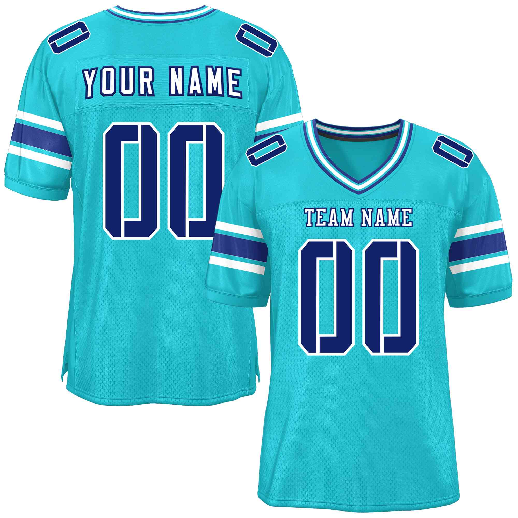 Custom Aqua Personalized Classic Authentic Football Jersey