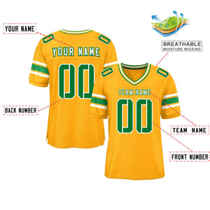 Custom Yellow Personalized Classic Authentic Football Jersey