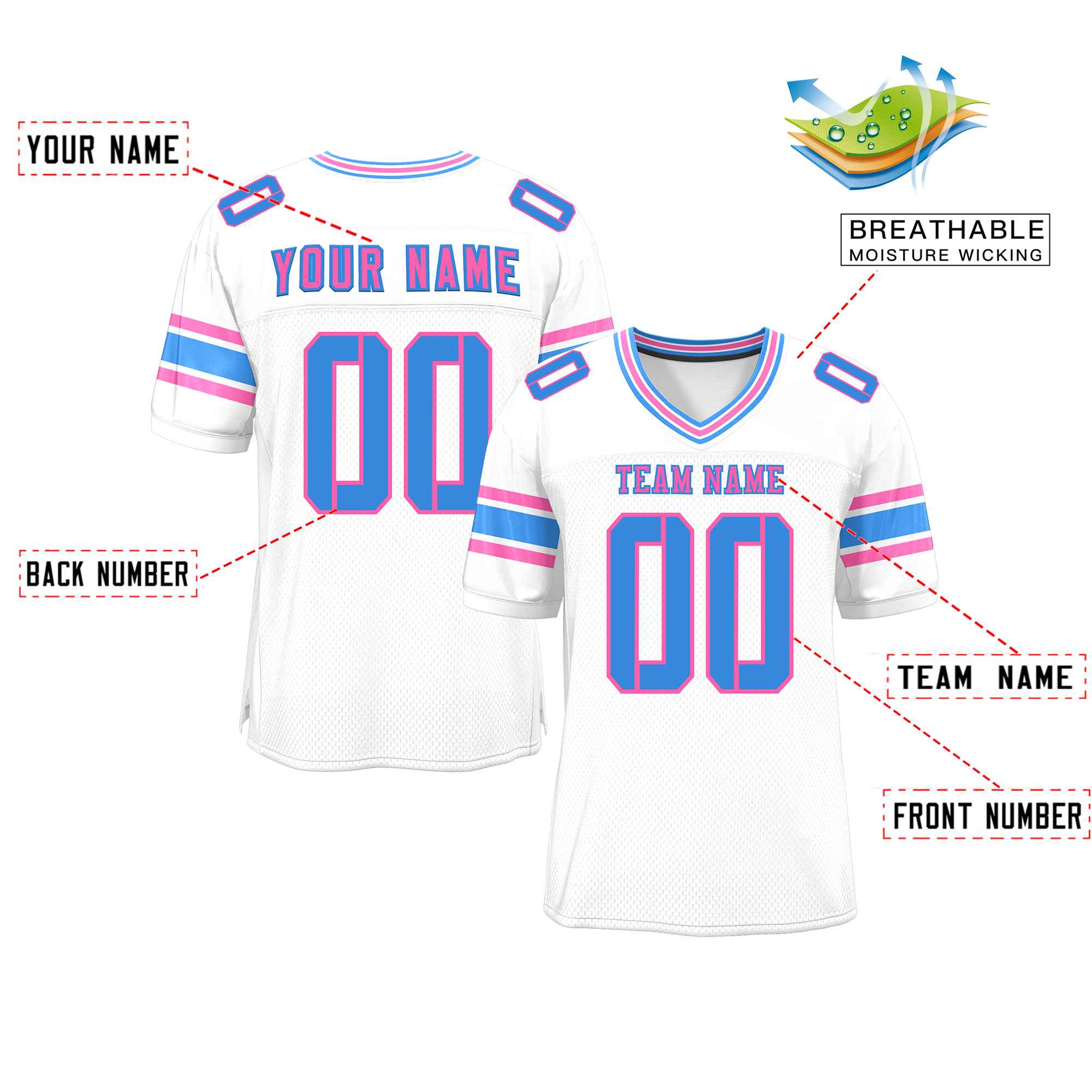 Custom White Personalized Classic Authentic Football Jersey