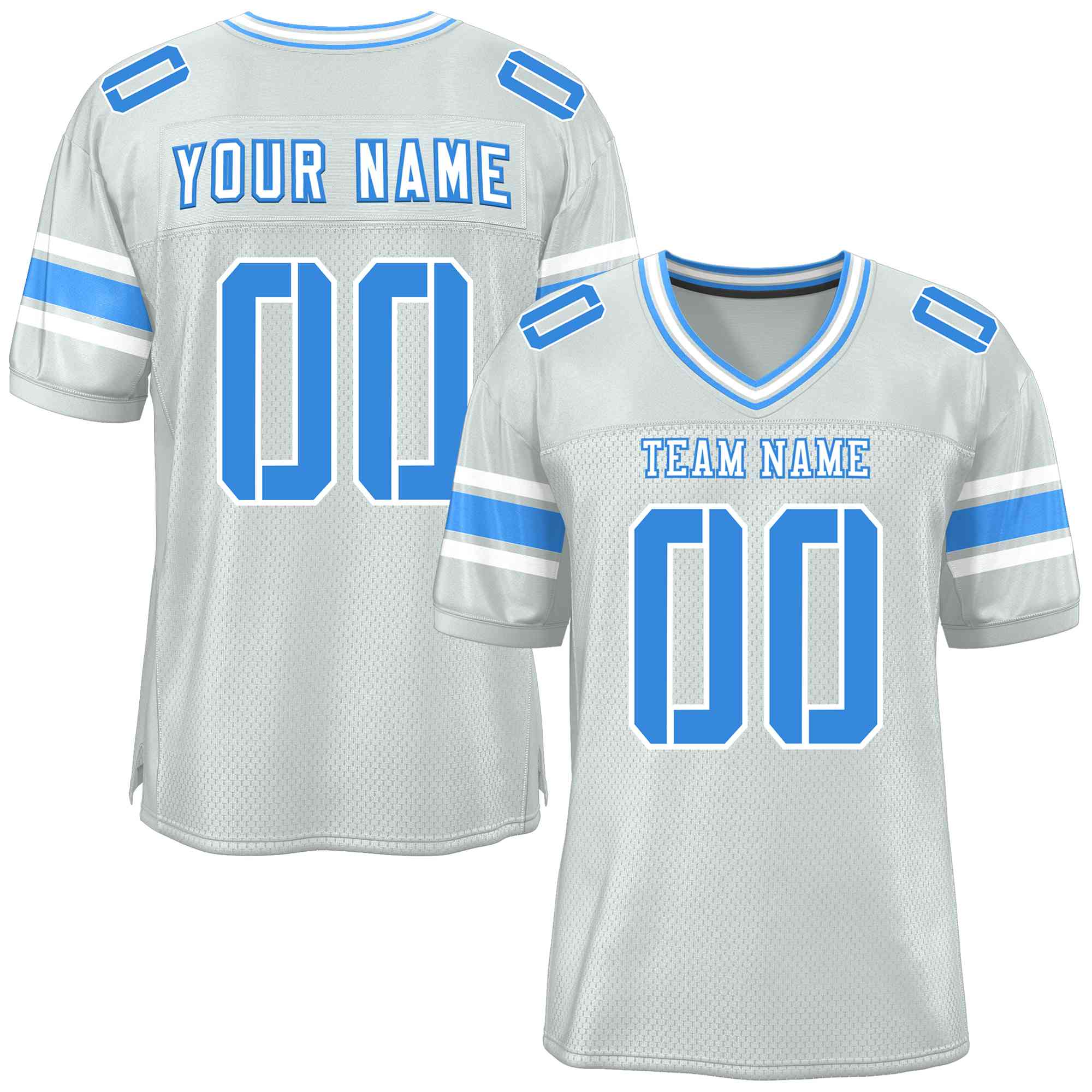 Custom Silver Personalized Classic Authentic Football Jersey