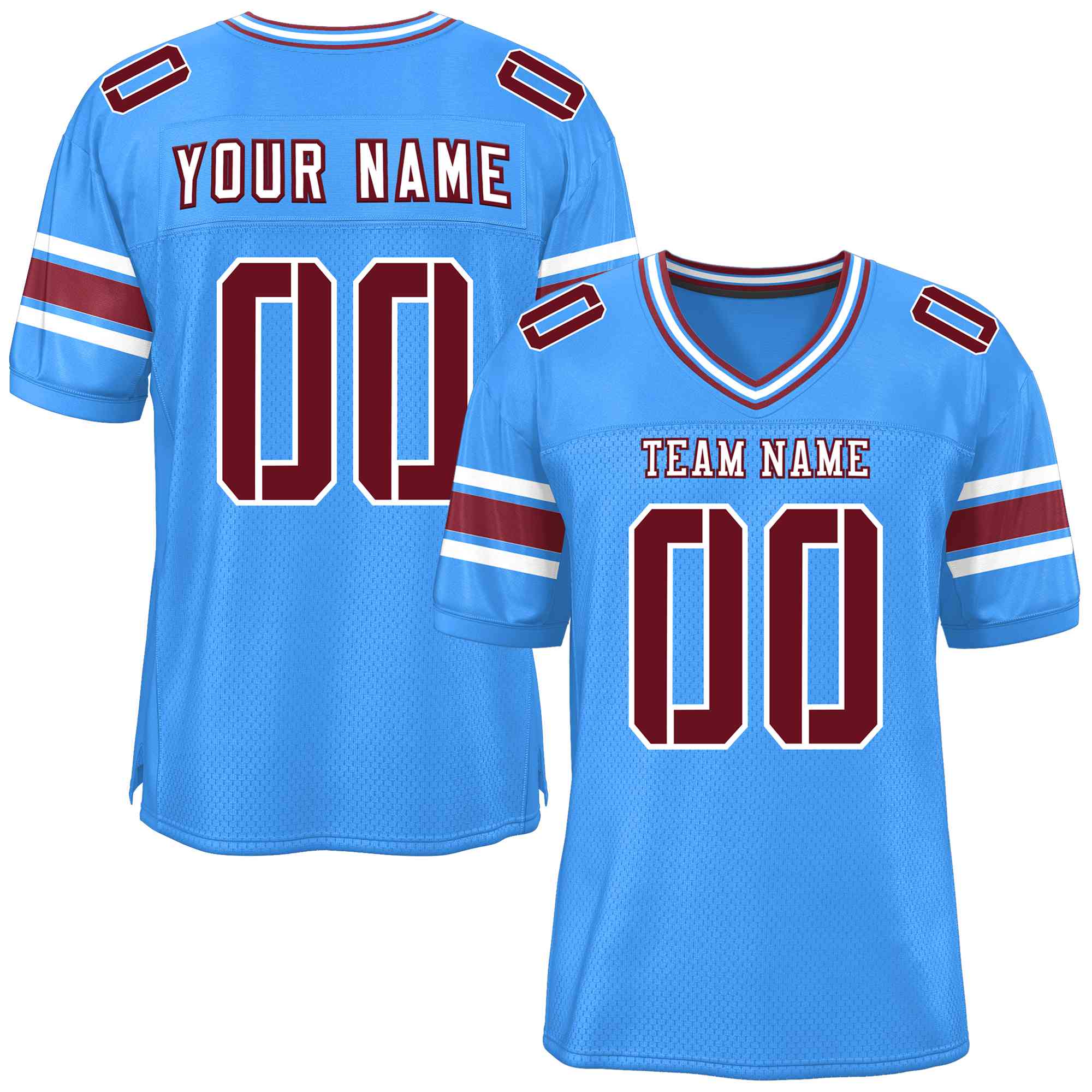 Custom Powder Blue Personalized Classic Authentic Football Jersey