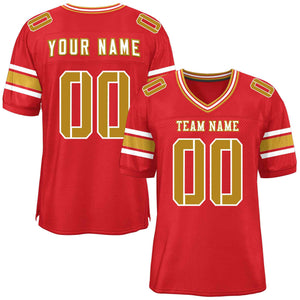 Custom Red Personalized Classic Authentic Football Jersey