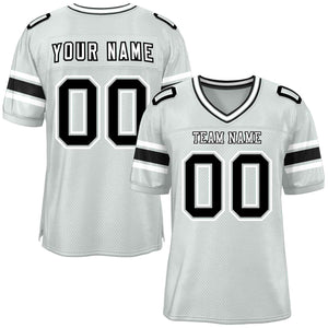 Custom Silver Personalized Classic Authentic Football Jersey