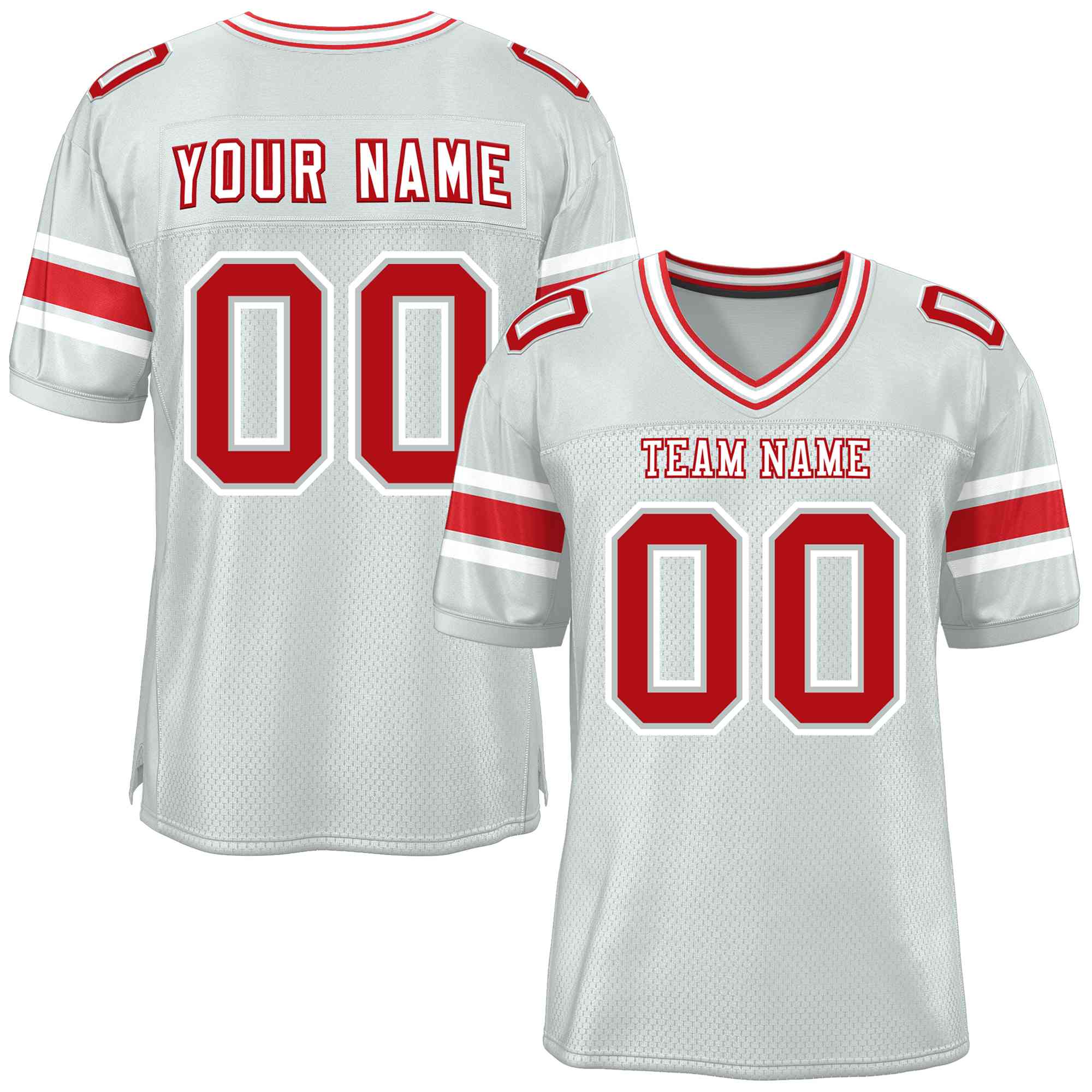 Custom Silver Personalized Classic Authentic Football Jersey