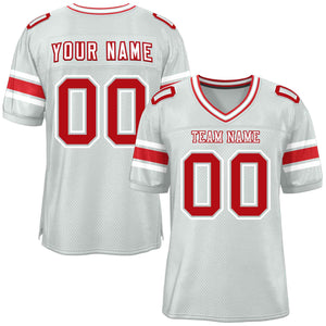 Custom Silver Personalized Classic Authentic Football Jersey