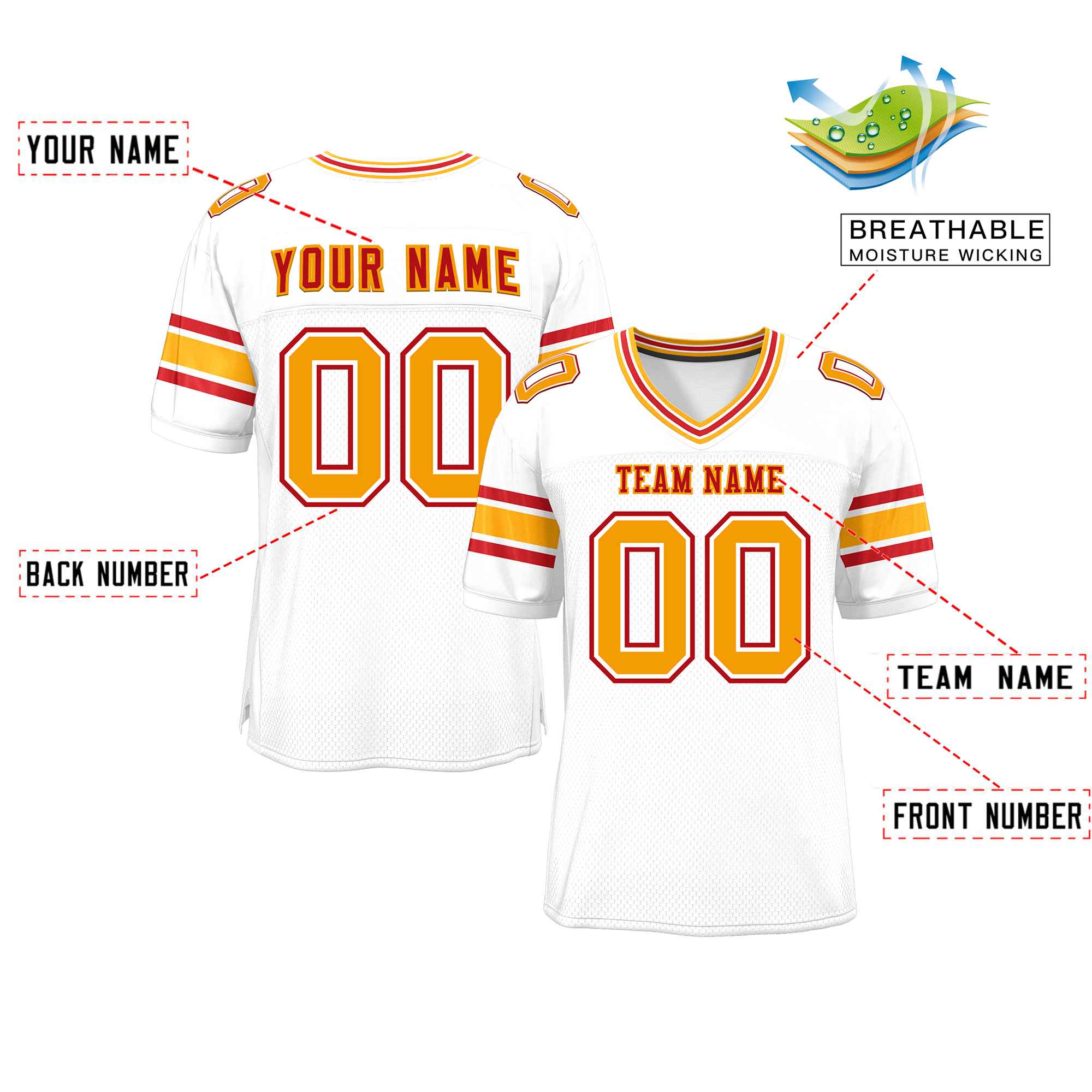 Custom White Personalized Classic Authentic Football Jersey