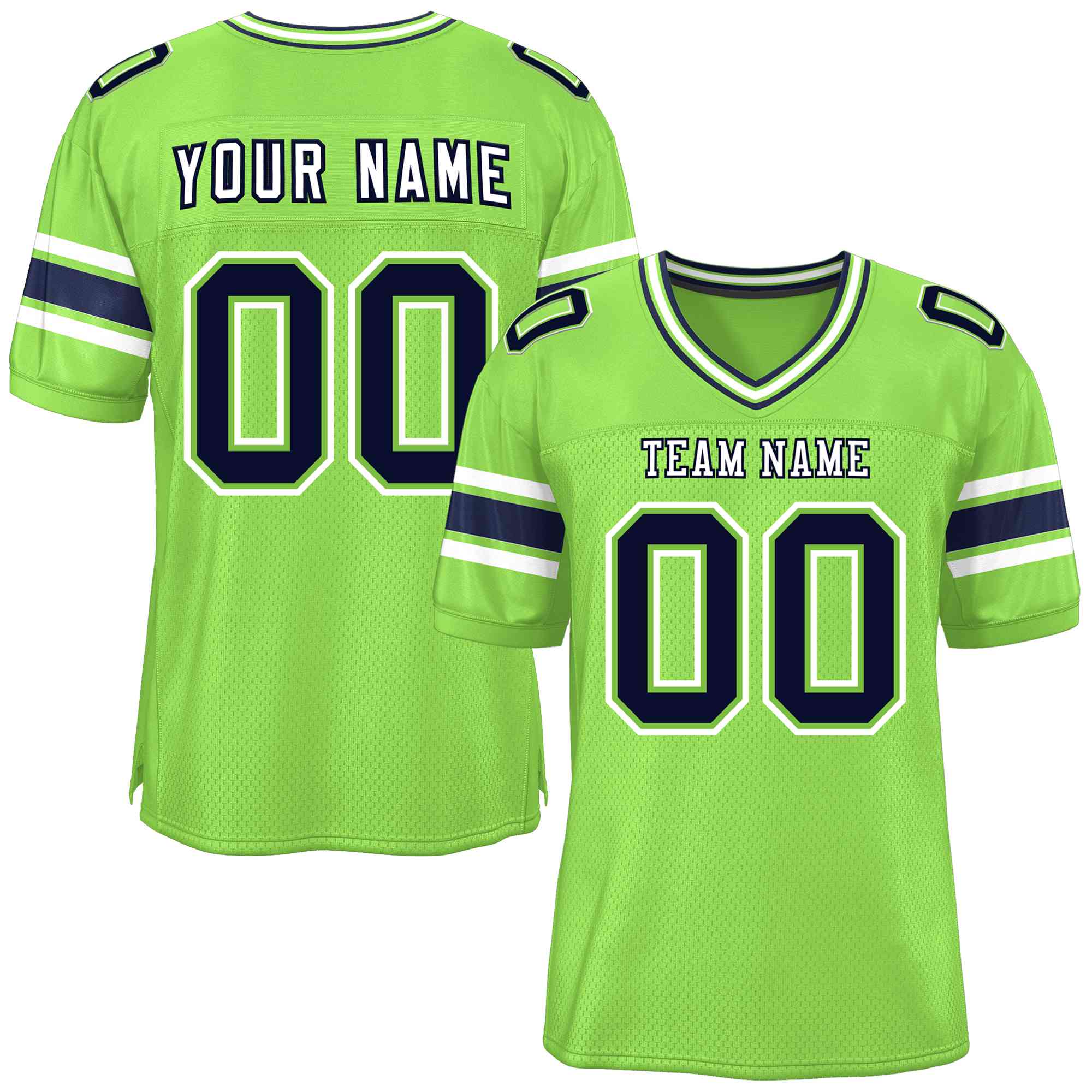 Custom Neon Green Personalized Classic Authentic Football Jersey