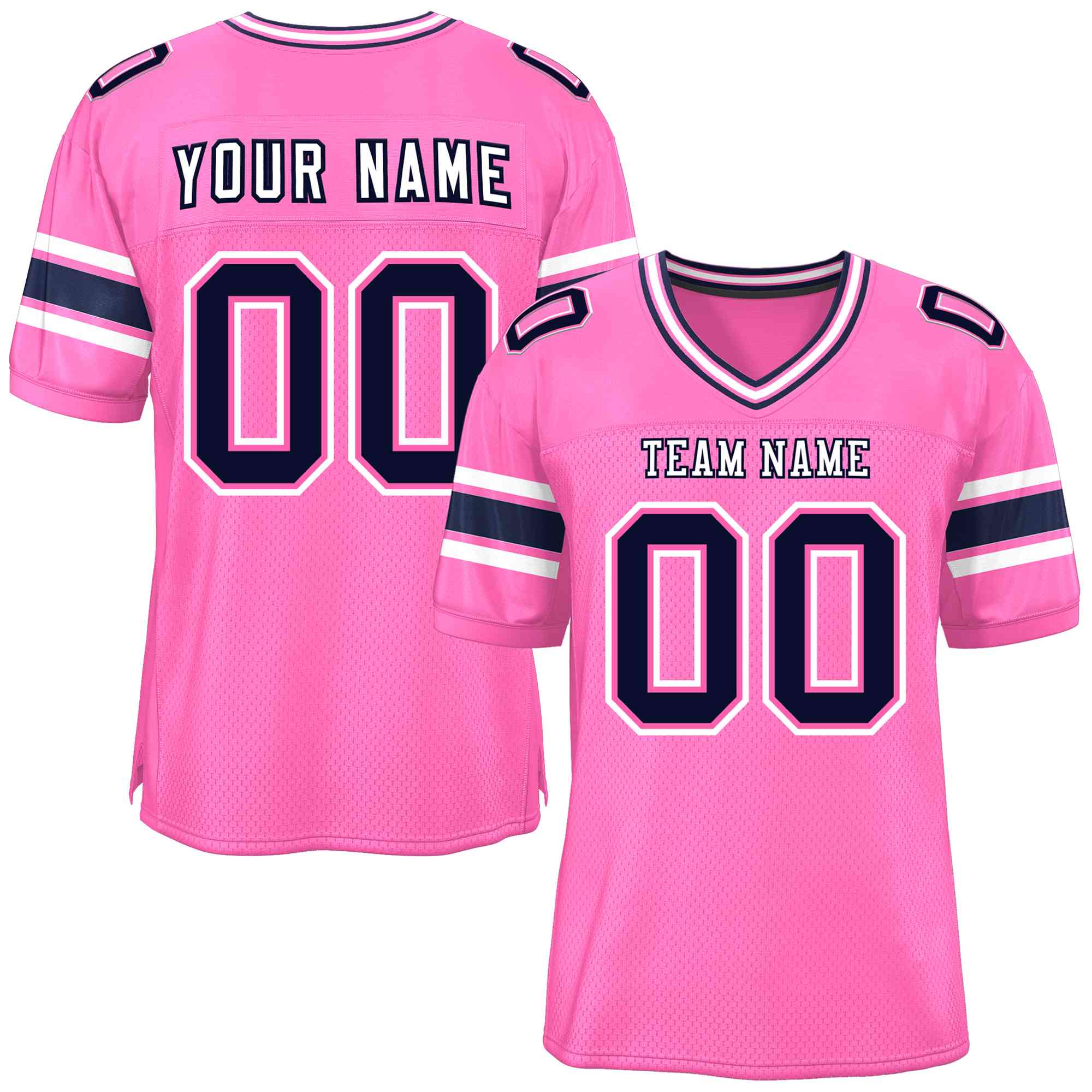 Custom Pink Personalized Classic Authentic Football Jersey