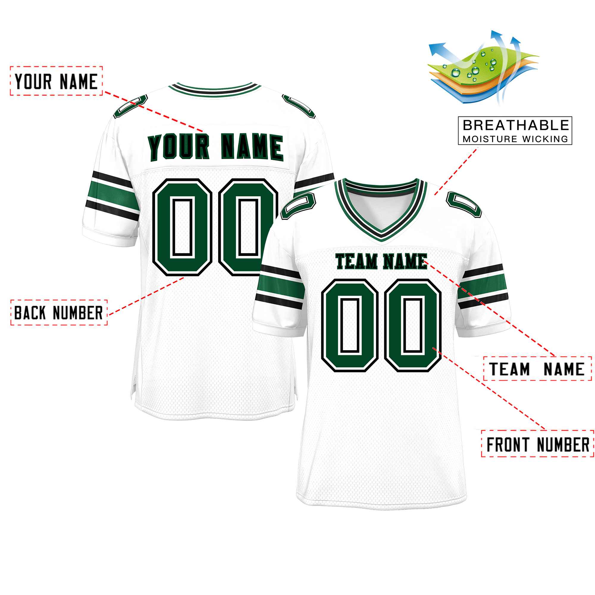 Custom White Personalized Classic Authentic Football Jersey