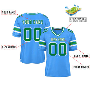 Custom Powder Blue Personalized Classic Authentic Football Jersey