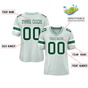 Custom Silver Personalized Classic Authentic Football Jersey