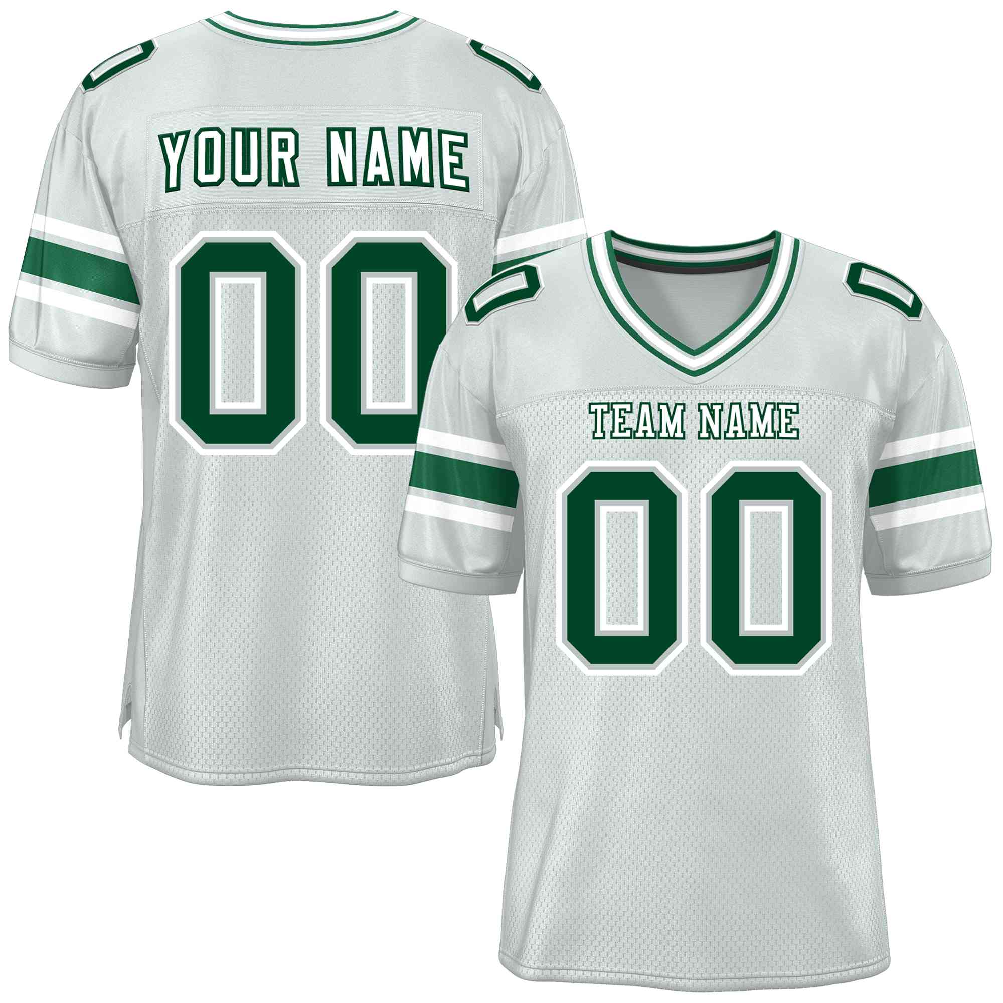 Custom Silver Personalized Classic Authentic Football Jersey