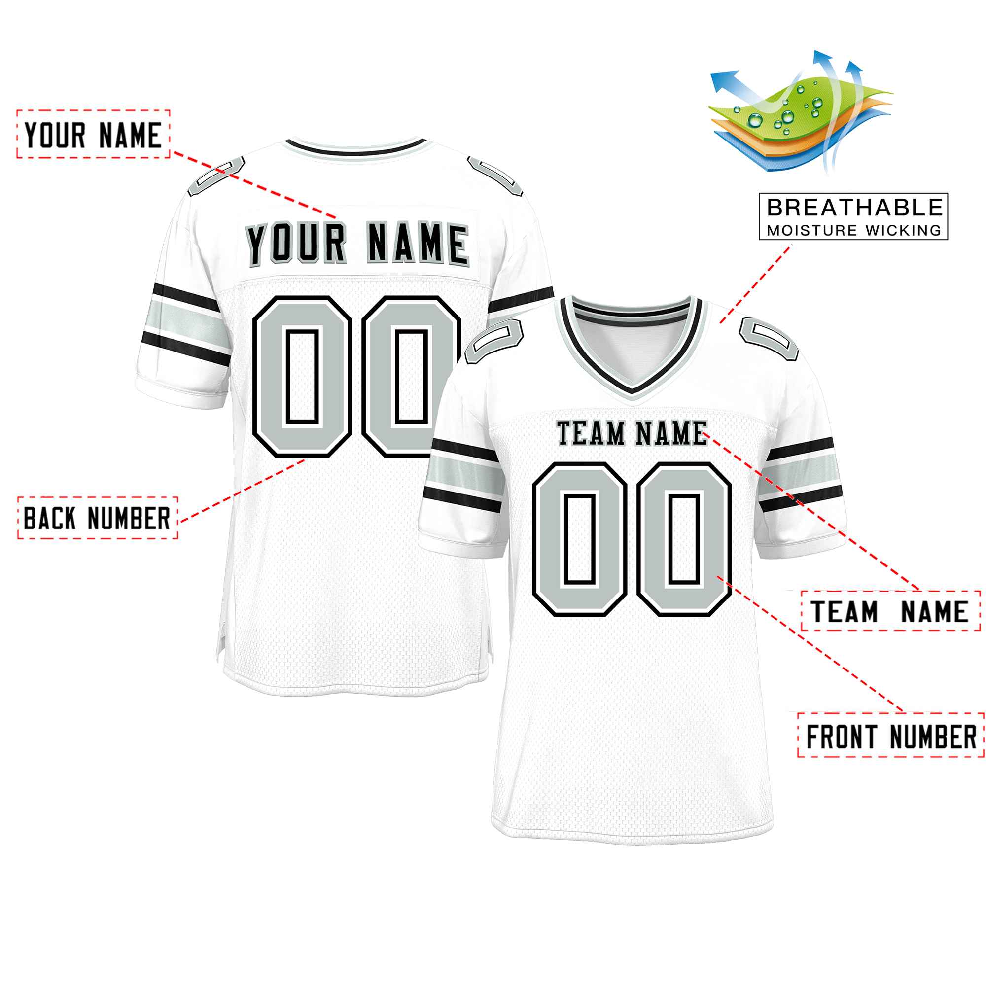 Custom White Personalized Classic Authentic Football Jersey