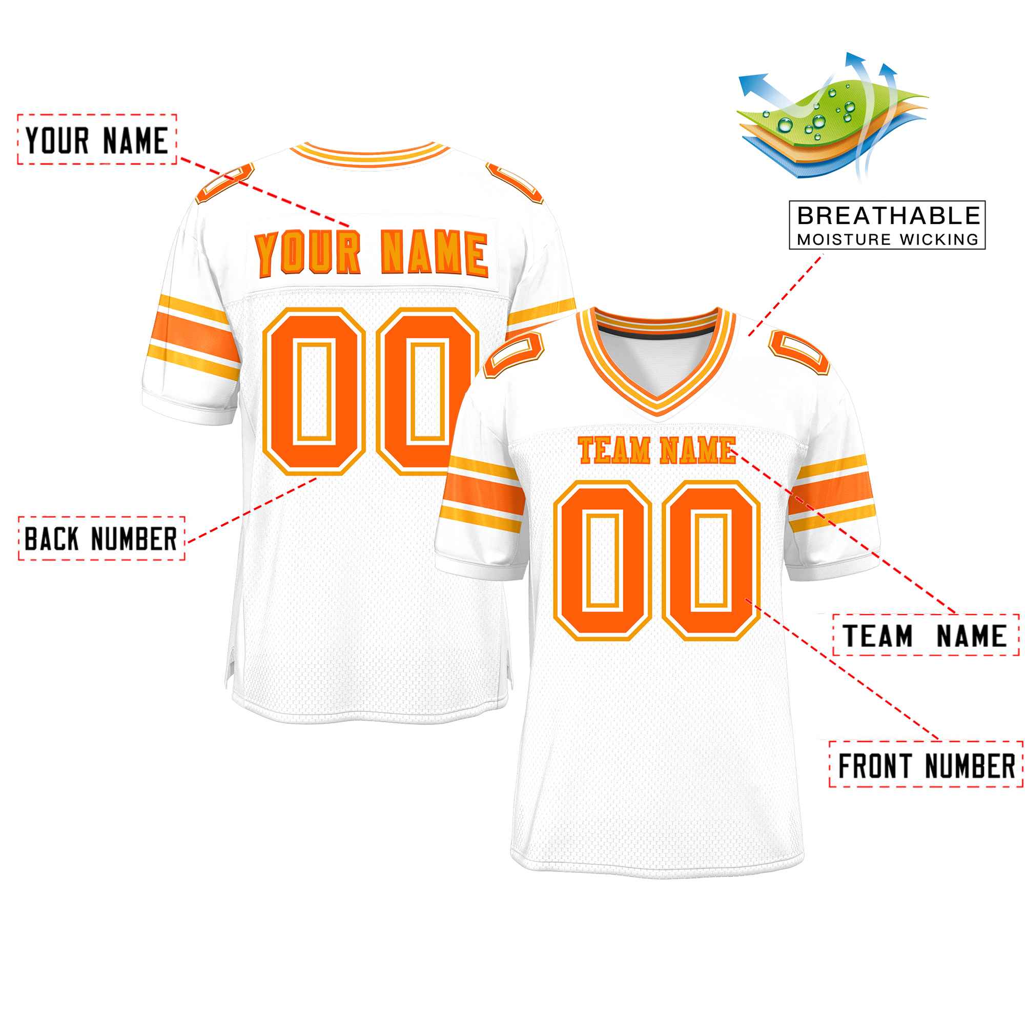 Custom White Personalized Classic Authentic Football Jersey