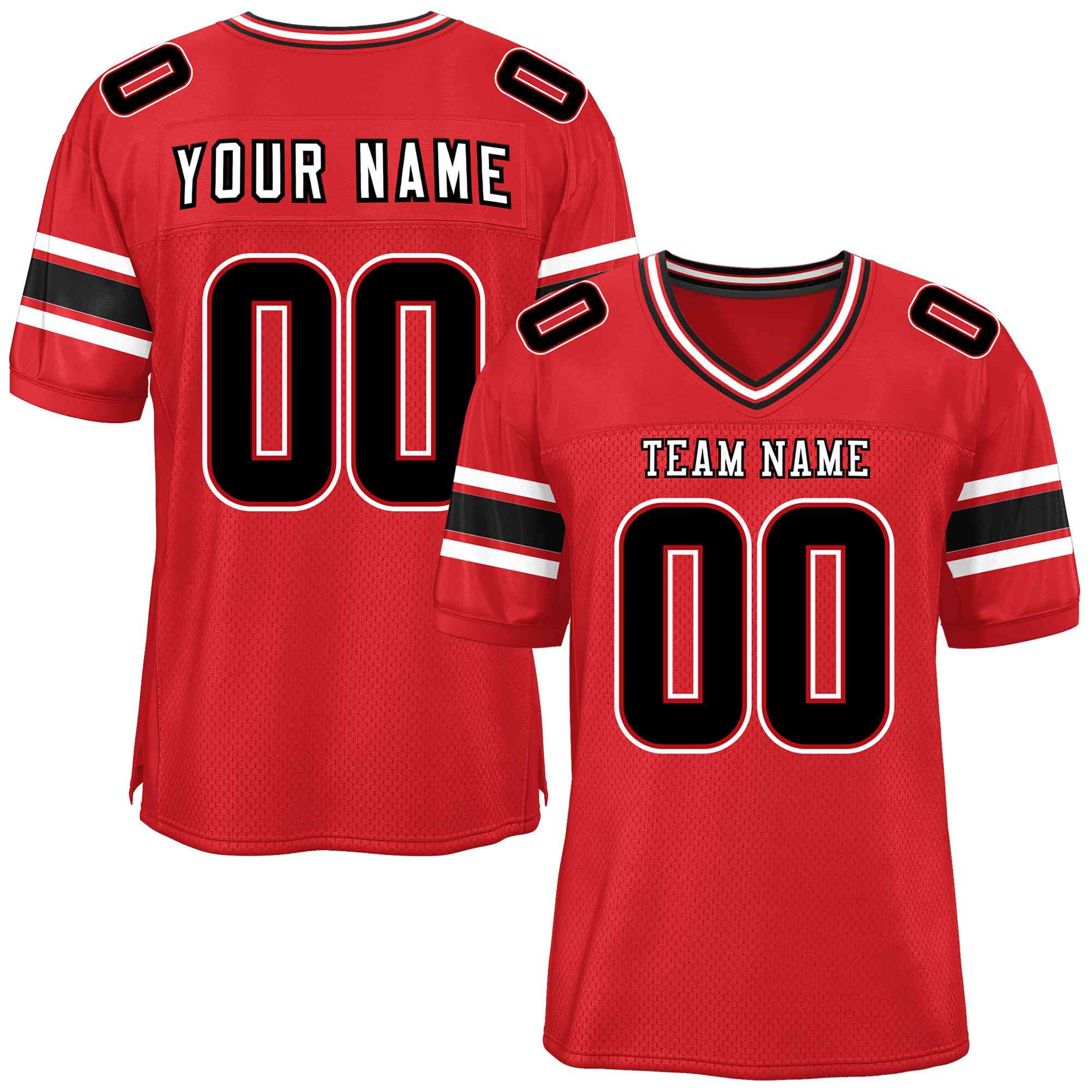 Custom Red Personalized Classic Authentic Football Jersey