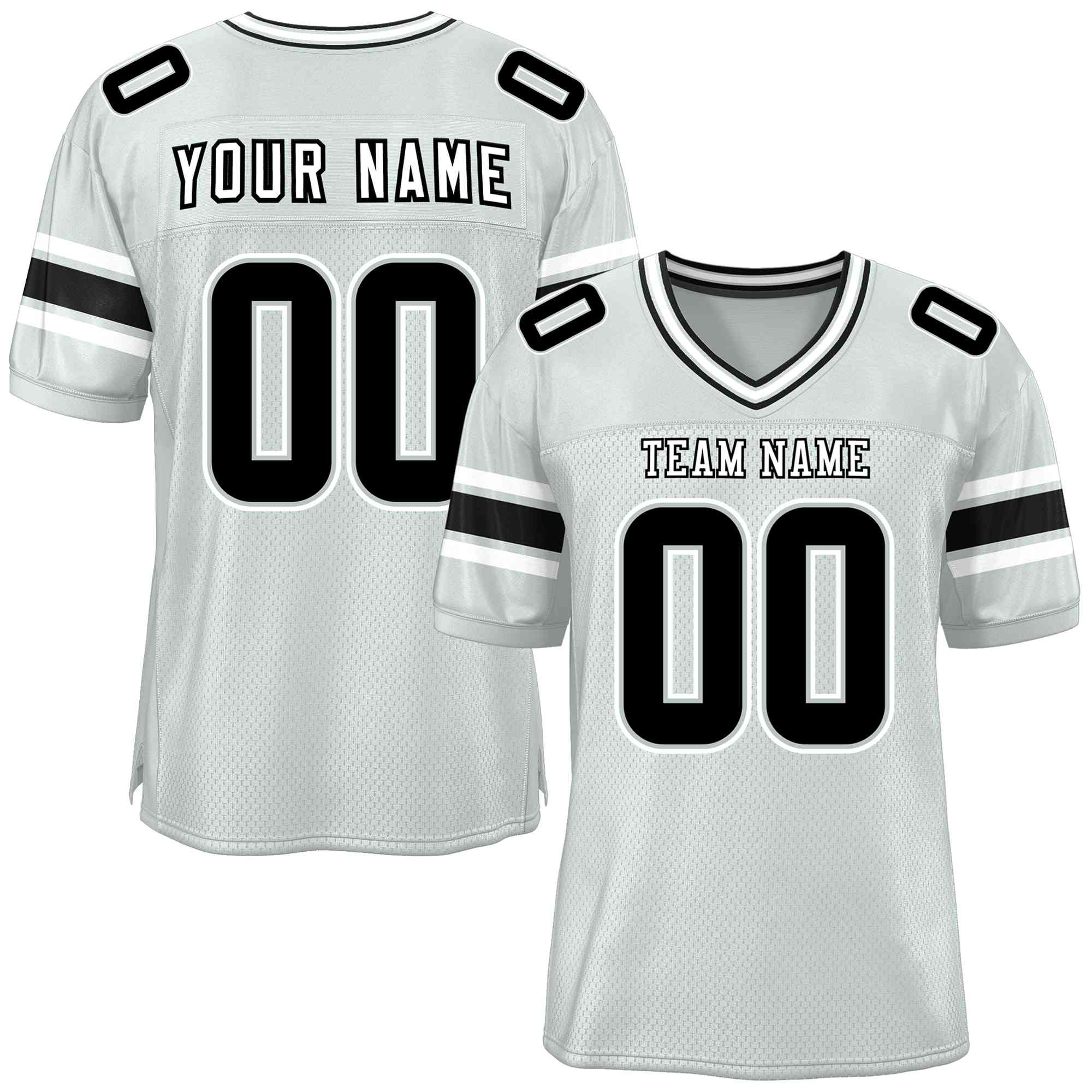 Custom Silver Personalized Classic Authentic Football Jersey