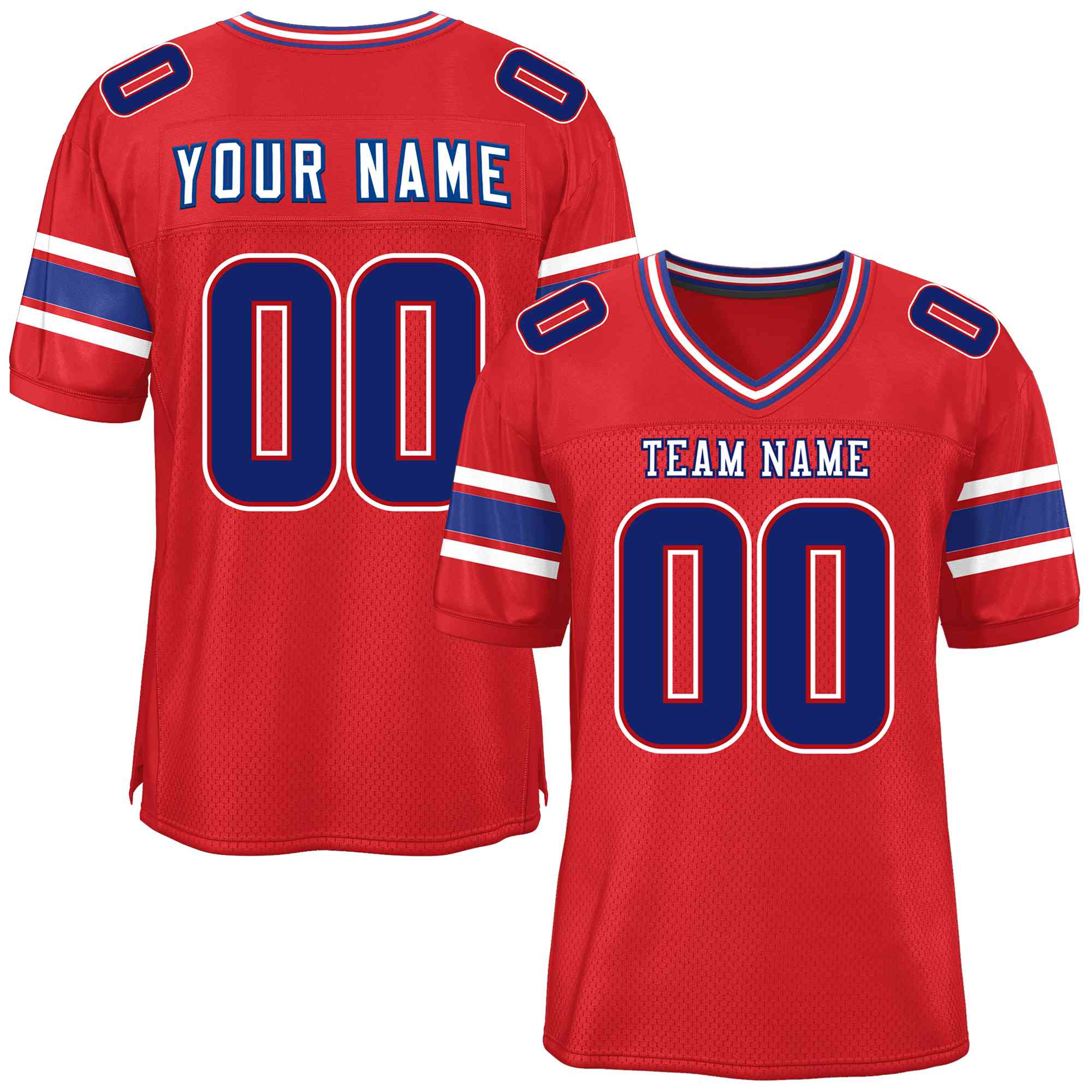 Custom Red Personalized Classic Authentic Football Jersey