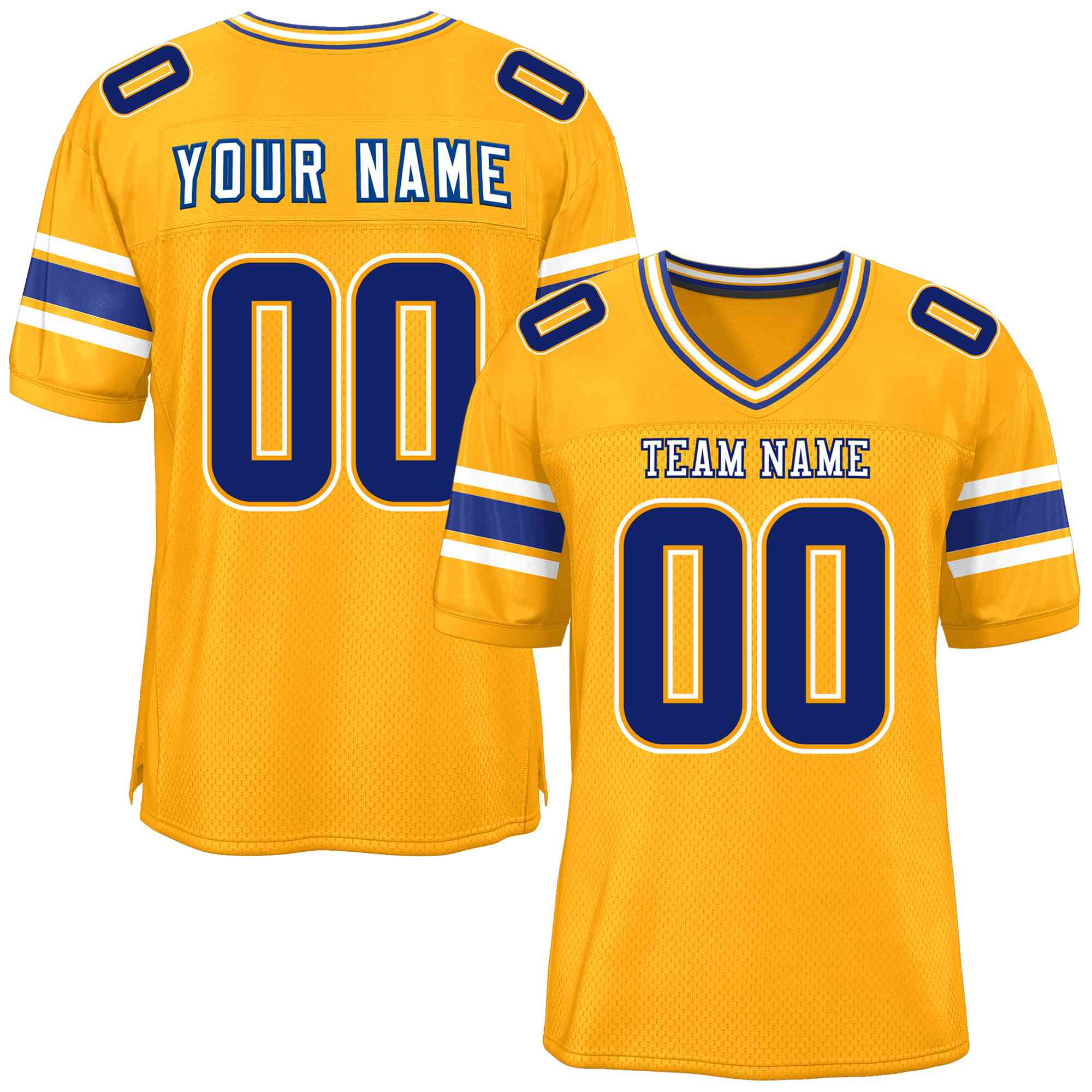 Custom Yellow Personalized Classic Authentic Football Jersey