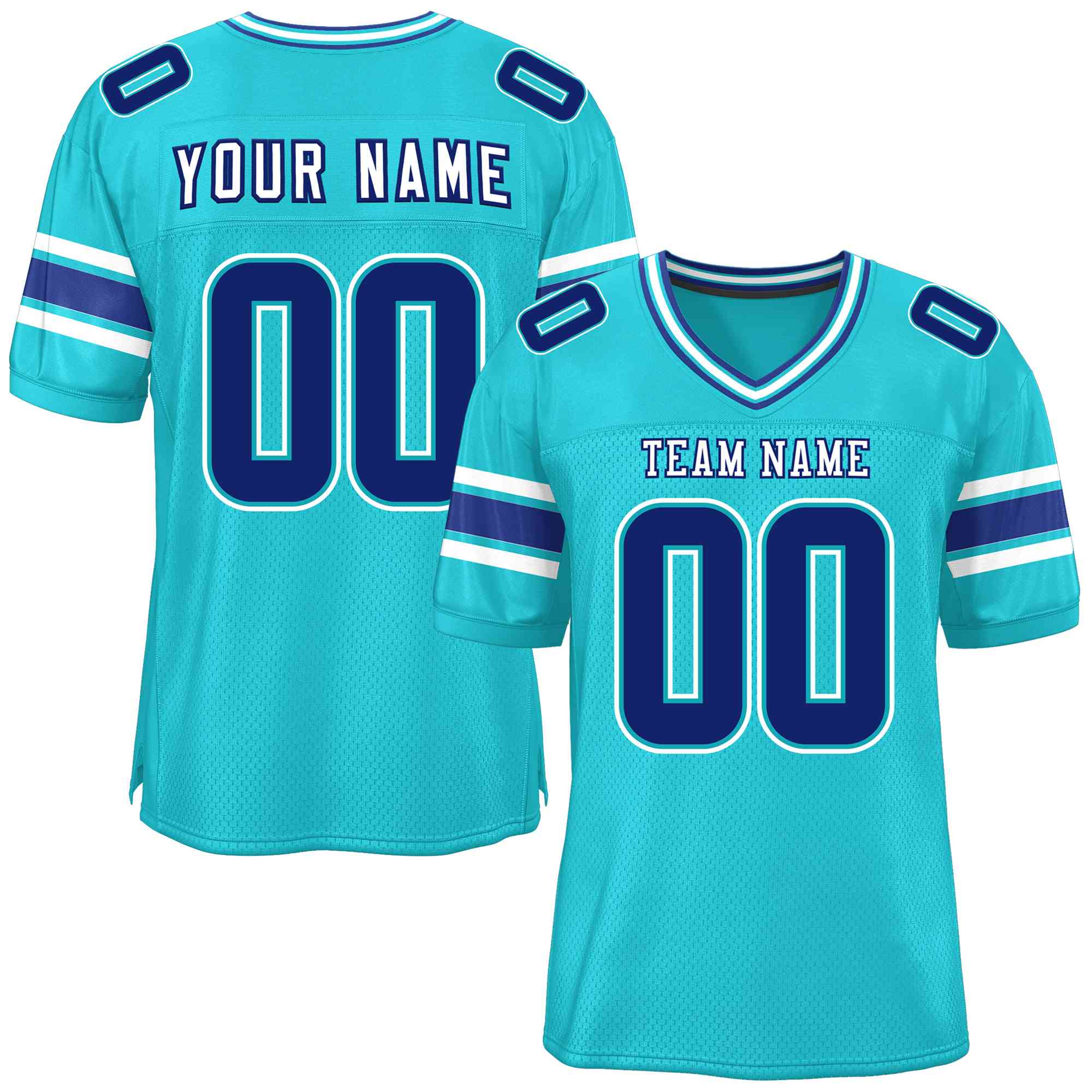 Custom Aqua Personalized Classic Authentic Football Jersey