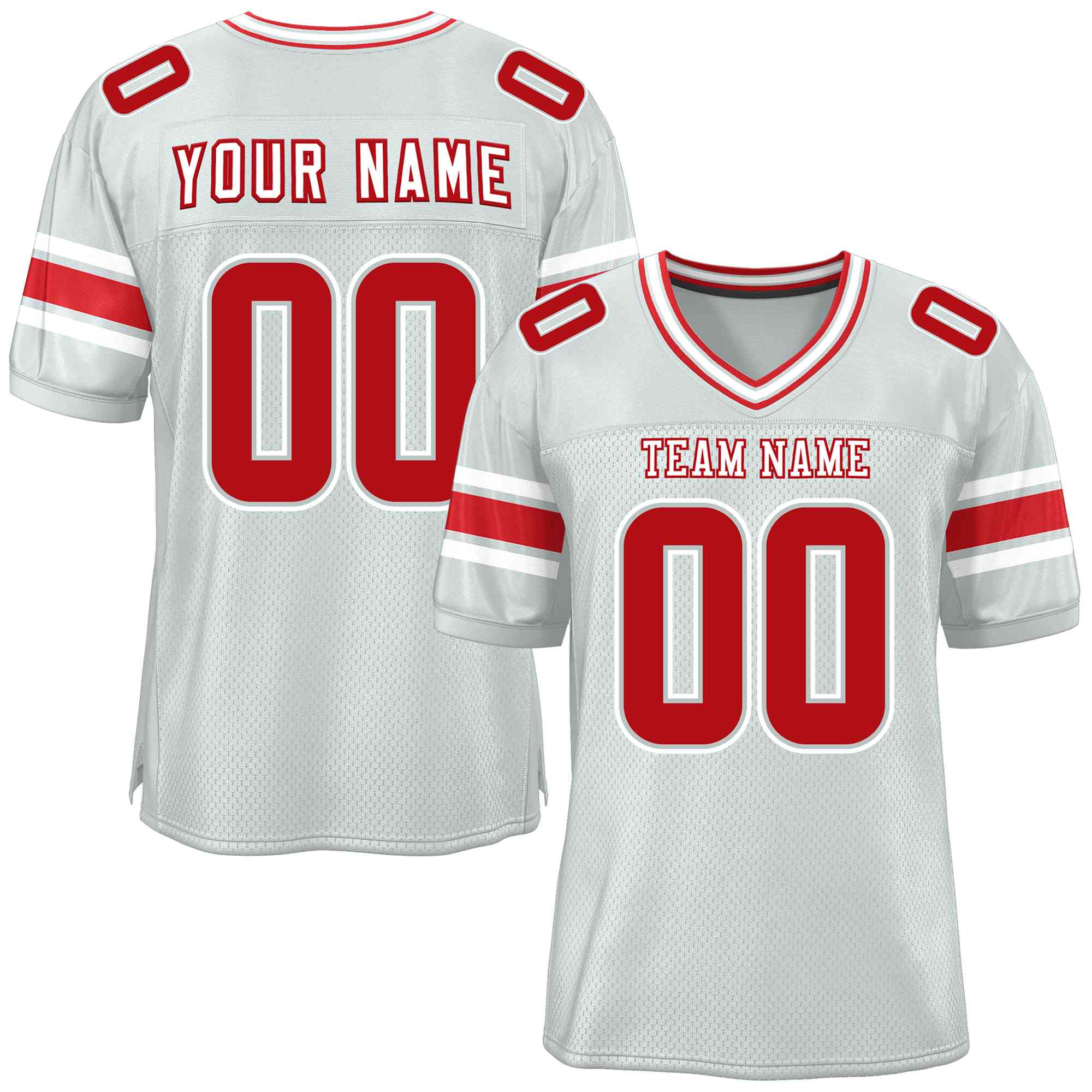 Custom Silver Personalized Classic Authentic Football Jersey