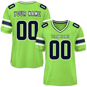 Custom Neon Green Personalized Classic Authentic Football Jersey