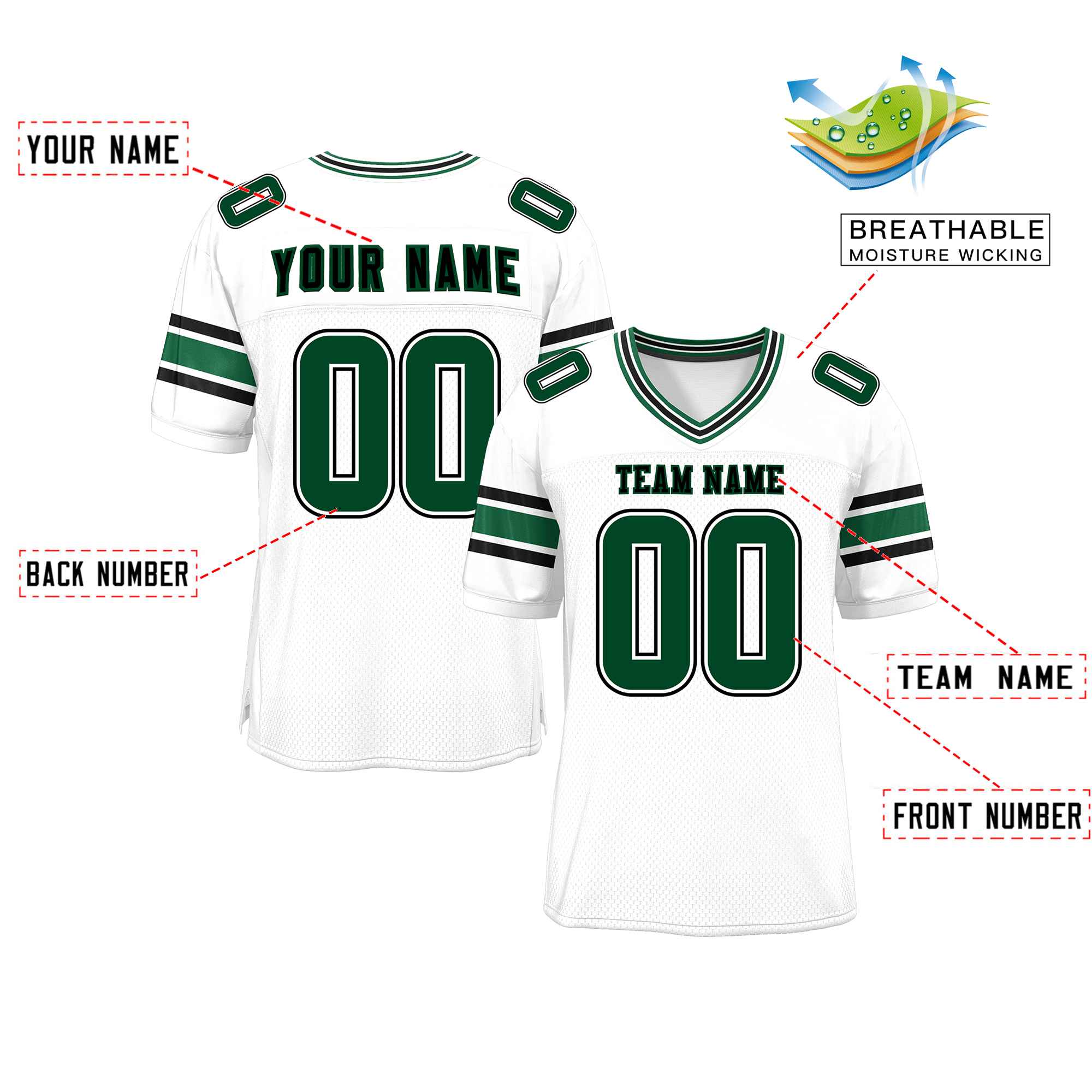 Custom White Personalized Classic Authentic Football Jersey