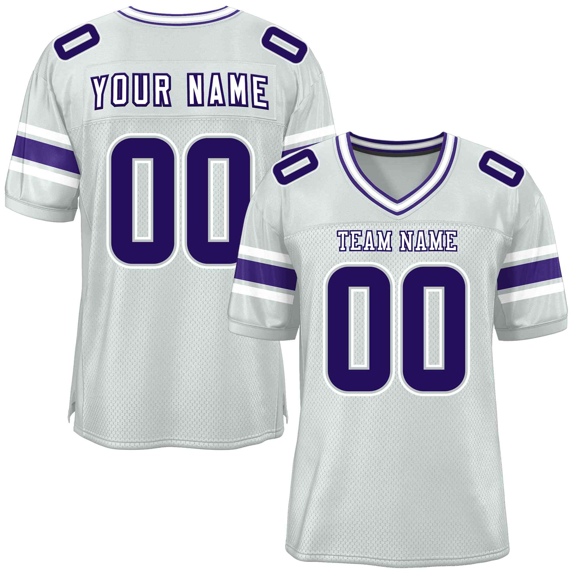 Custom Silver Personalized Classic Authentic Football Jersey