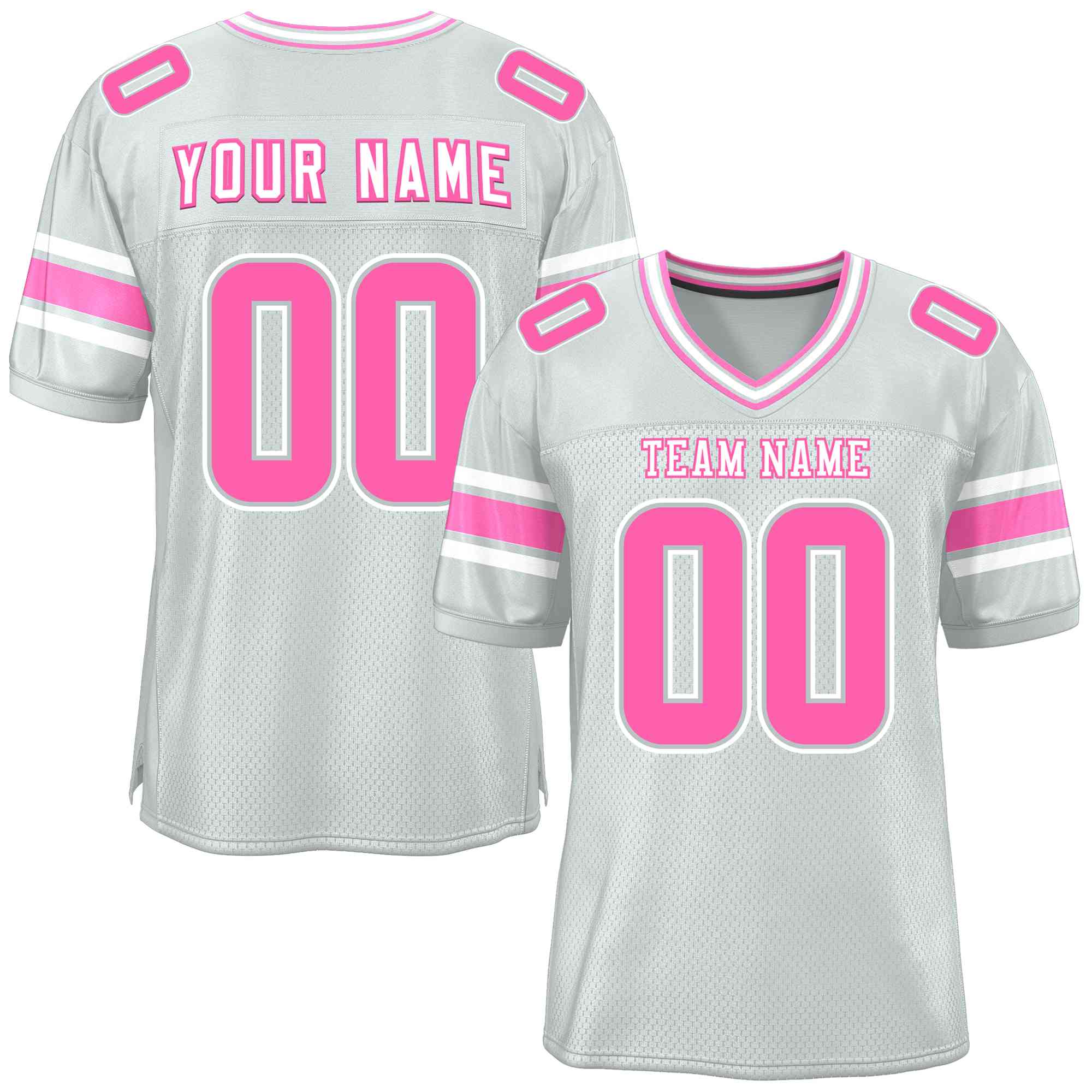 Custom Silver Personalized Classic Authentic Football Jersey