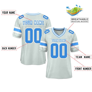 Custom Silver Personalized Classic Authentic Football Jersey