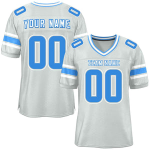 Custom Silver Personalized Classic Authentic Football Jersey