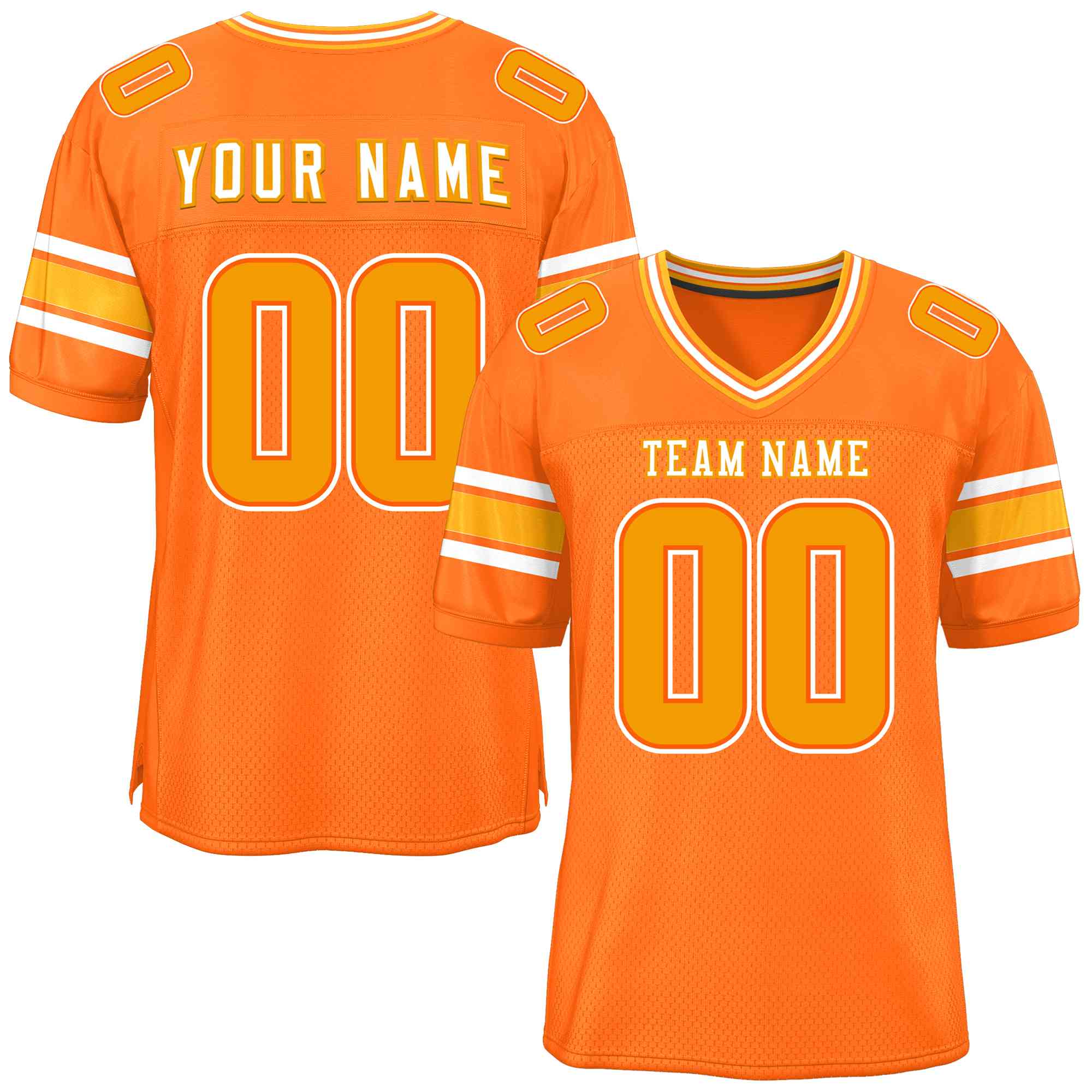 Custom Orange Personalized Classic Authentic Football Jersey