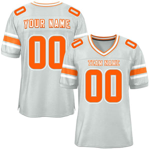 Custom Silver Personalized Classic Authentic Football Jersey