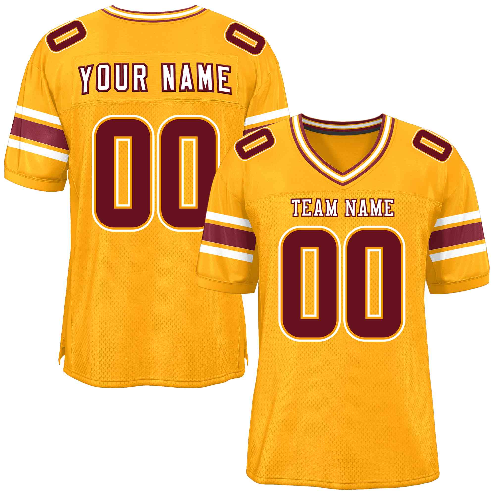 Custom Yellow Personalized Classic Authentic Football Jersey