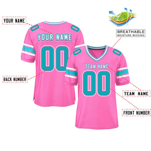 Custom Pink Personalized Classic Authentic Football Jersey