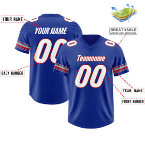 Custom Royal White Retro Personalized Sleeve Line Authentic Football Jersey