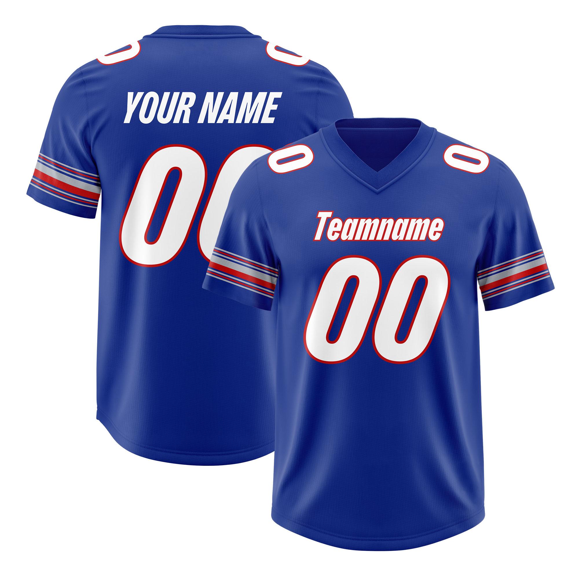 Custom Royal White Retro Personalized Sleeve Line Authentic Football Jersey