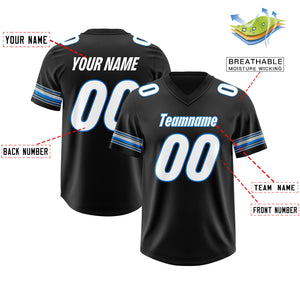 Custom Black White Retro Personalized Sleeve Line Authentic Football Jersey