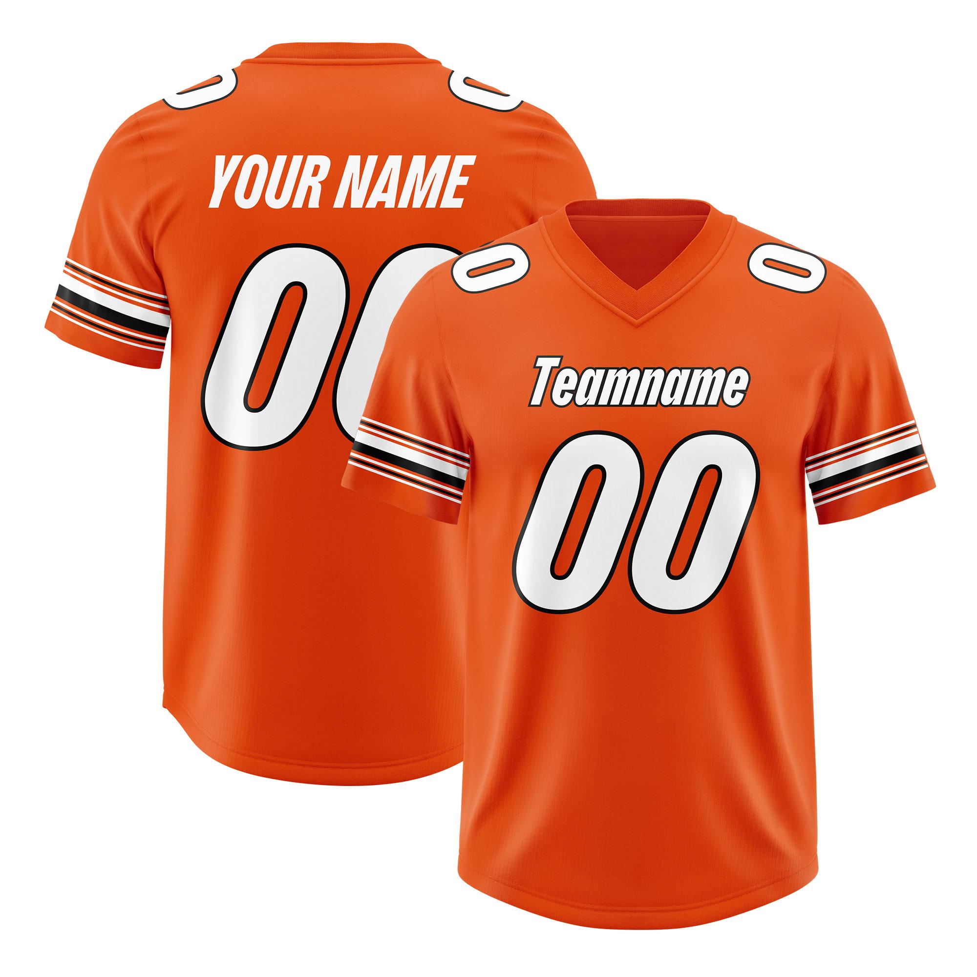 Custom Orange White Retro Personalized Sleeve Line Authentic Football Jersey