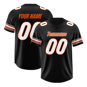 Custom Black White Retro Personalized Sleeve Line Authentic Football Jersey