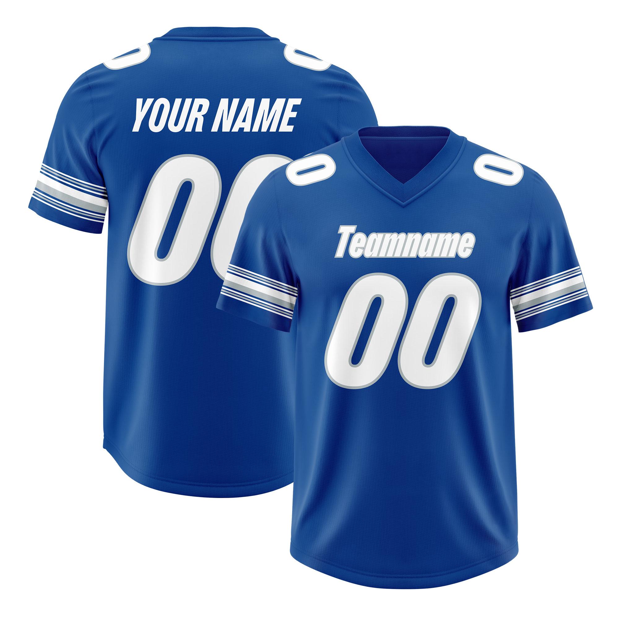 Custom Royal White Retro Personalized Sleeve Line Authentic Football Jersey