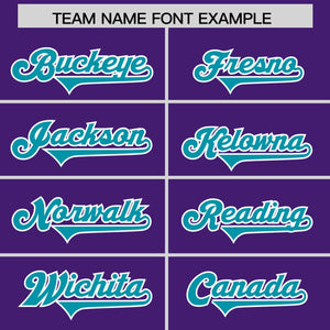 Custom Purple Aqua Retro Personalized Sleeve Line Authentic Football Jersey