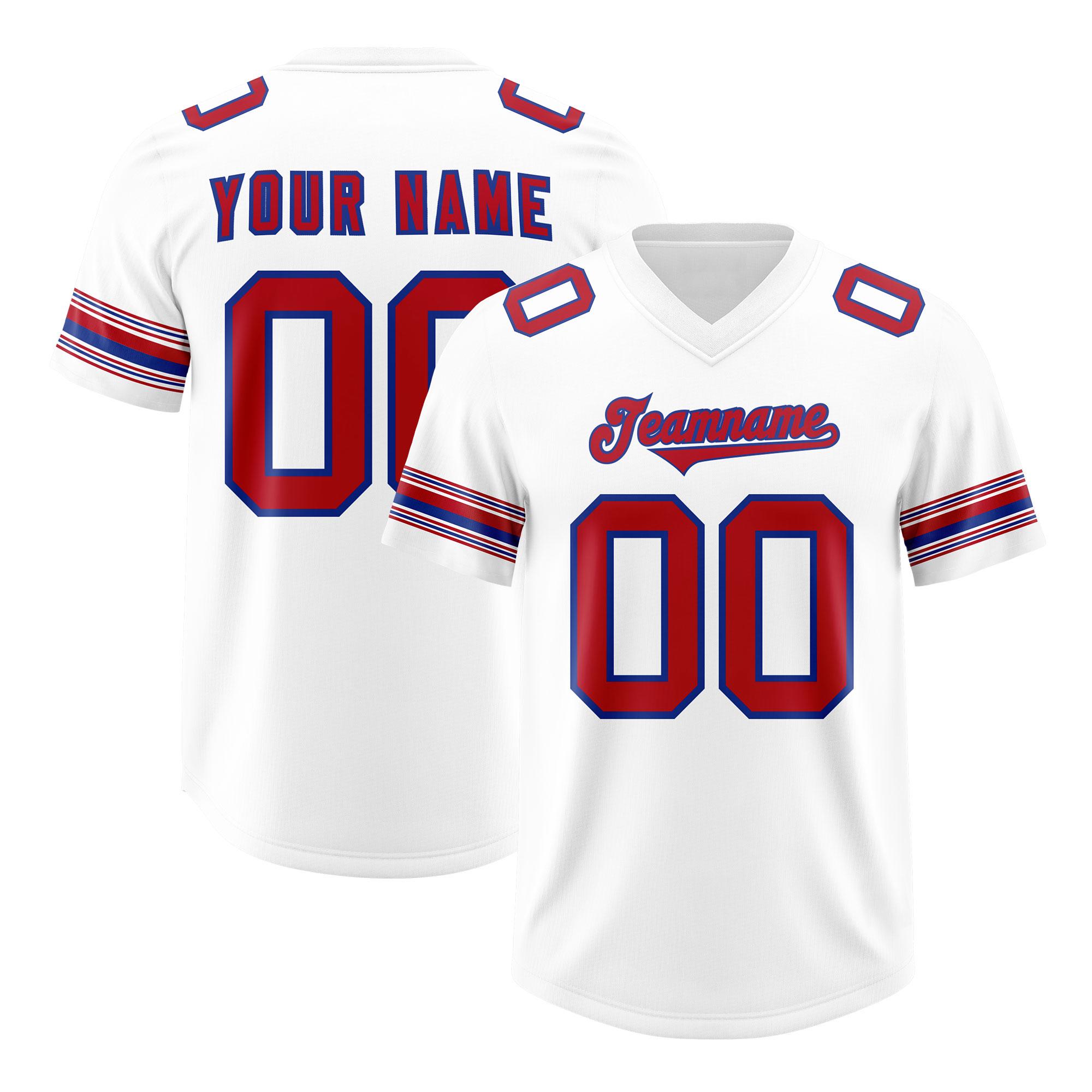 Custom White Red Retro Personalized Sleeve Line Authentic Football Jersey