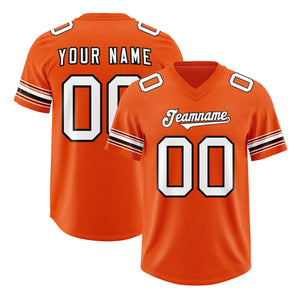 Custom Orange White Retro Personalized Sleeve Line Authentic Football Jersey