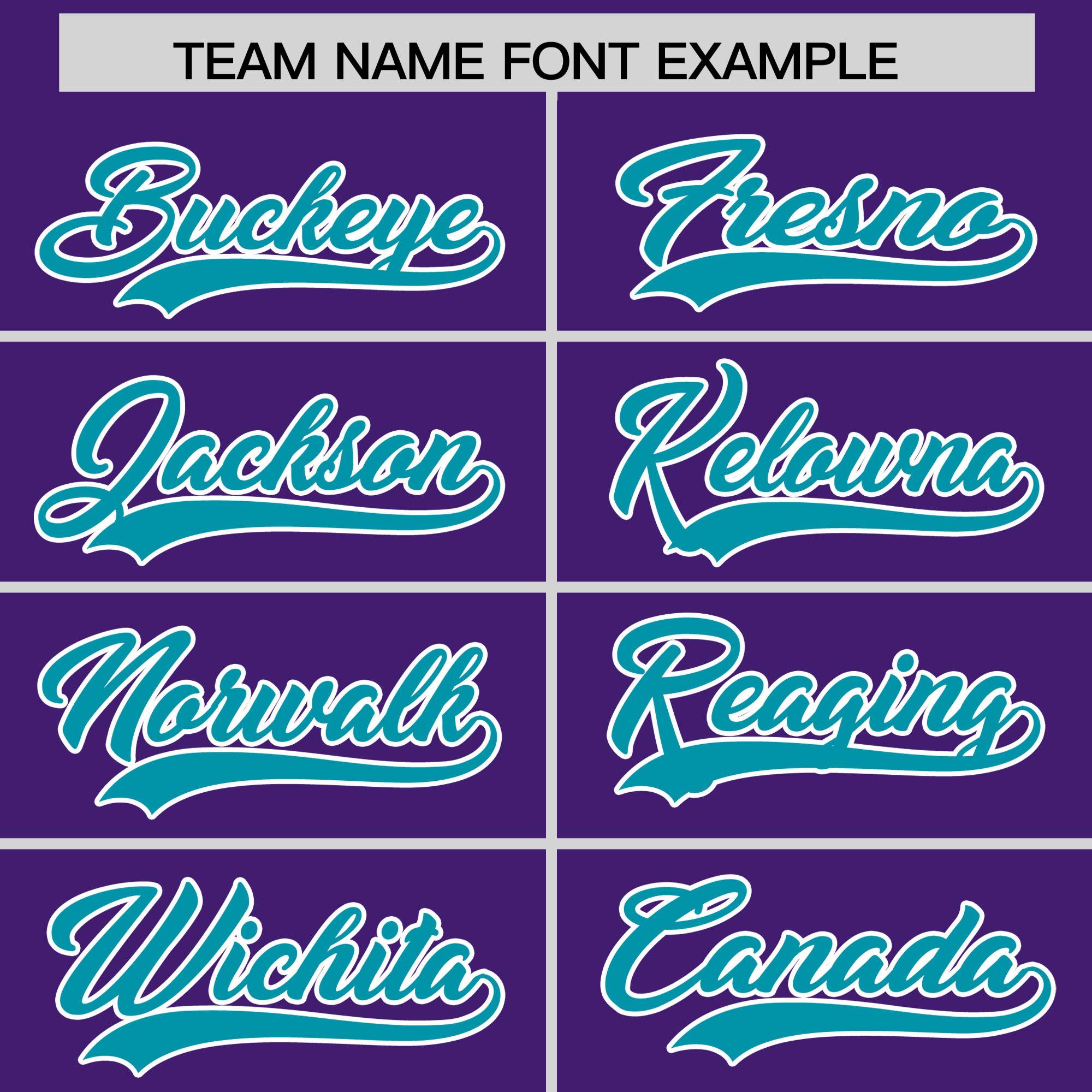 Custom Purple Aqua Retro Personalized Sleeve Line Authentic Football Jersey