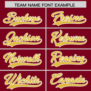 Custom Red Old Gold Retro Personalized Sleeve Line Authentic Football Jersey