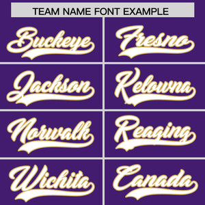 Custom Purple White Retro Personalized Sleeve Line Authentic Football Jersey