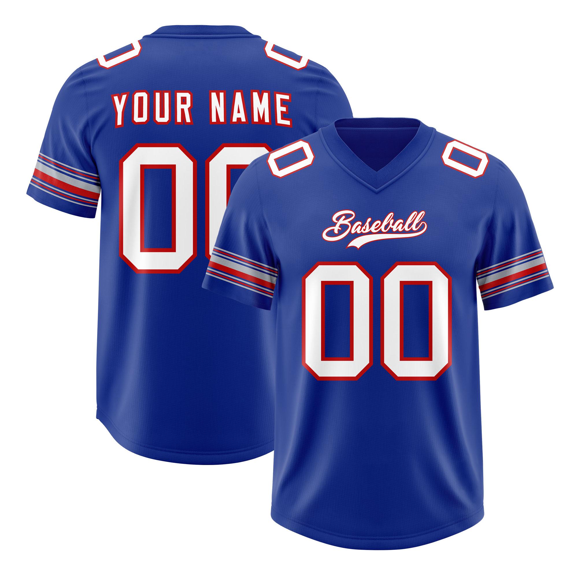 Custom Royal White Retro Personalized Sleeve Line Authentic Football Jersey