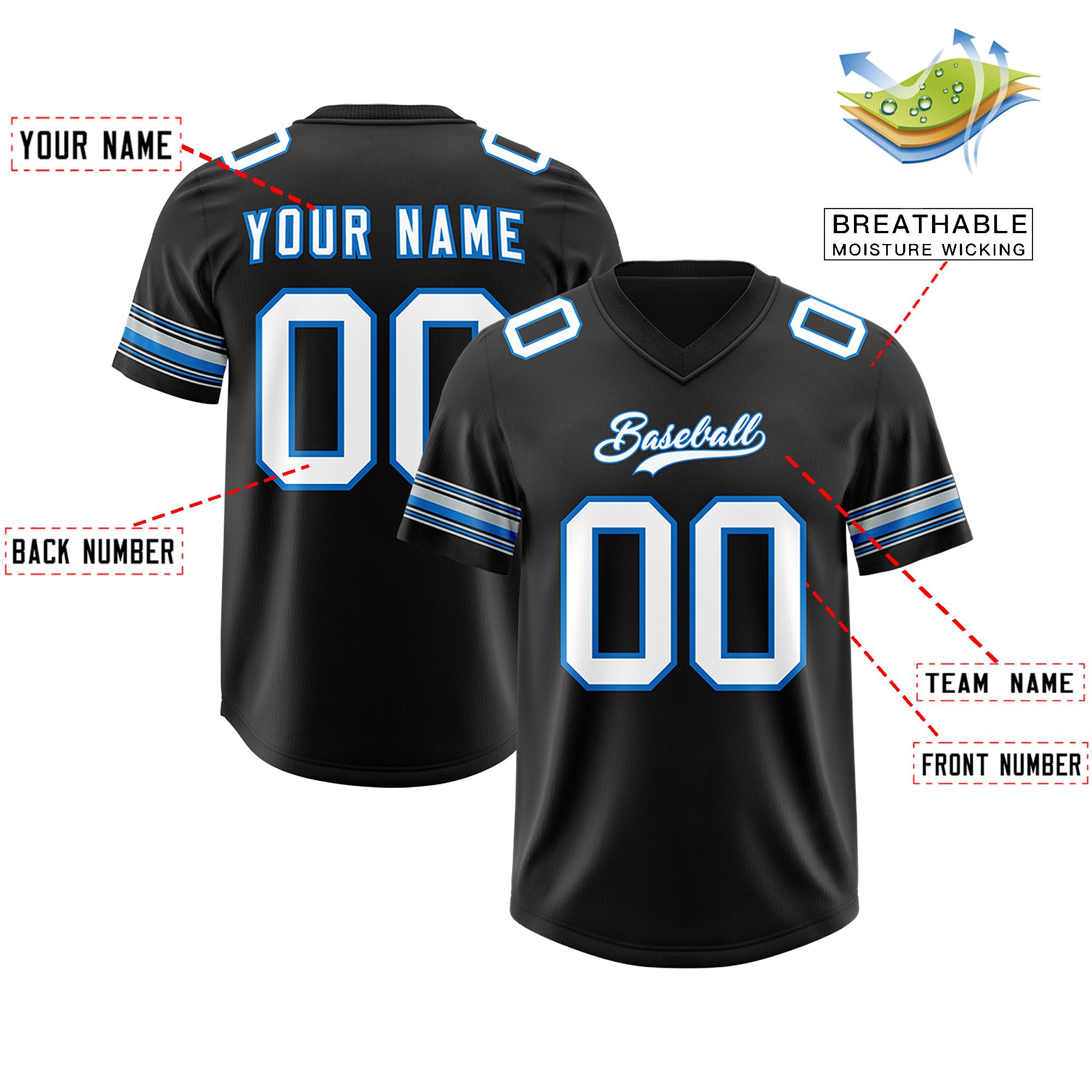 Custom Black White Retro Personalized Sleeve Line Authentic Football Jersey