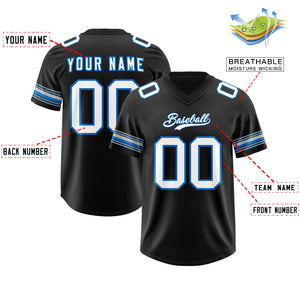 Custom Black White Retro Personalized Sleeve Line Authentic Football Jersey